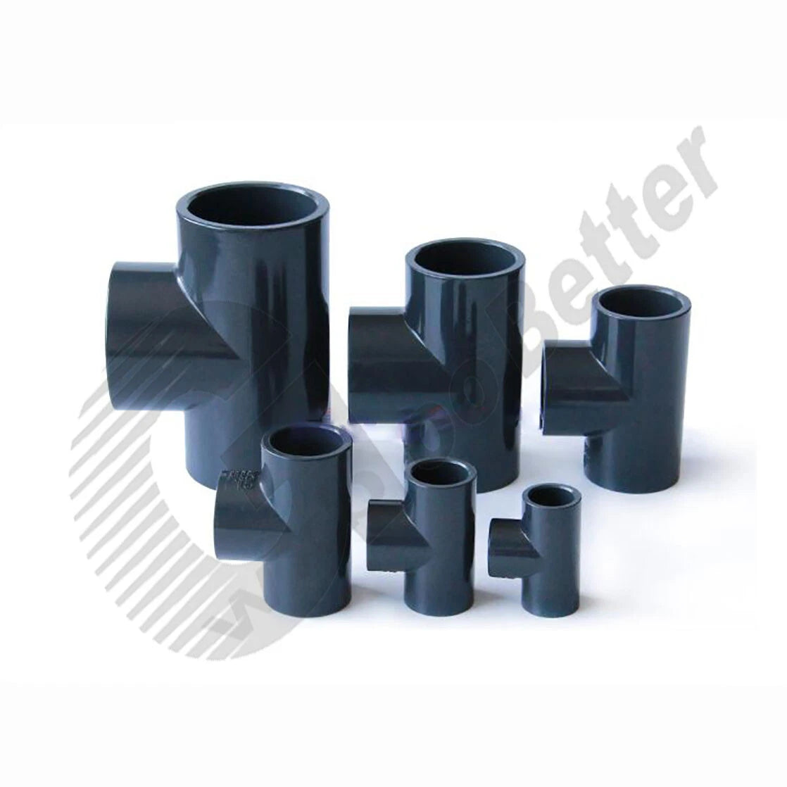 Tee Connectors Grey UPVC Fittings Φ20mm Φ25mm ~ Φ110mm UPVC Slip 3 Way Tee