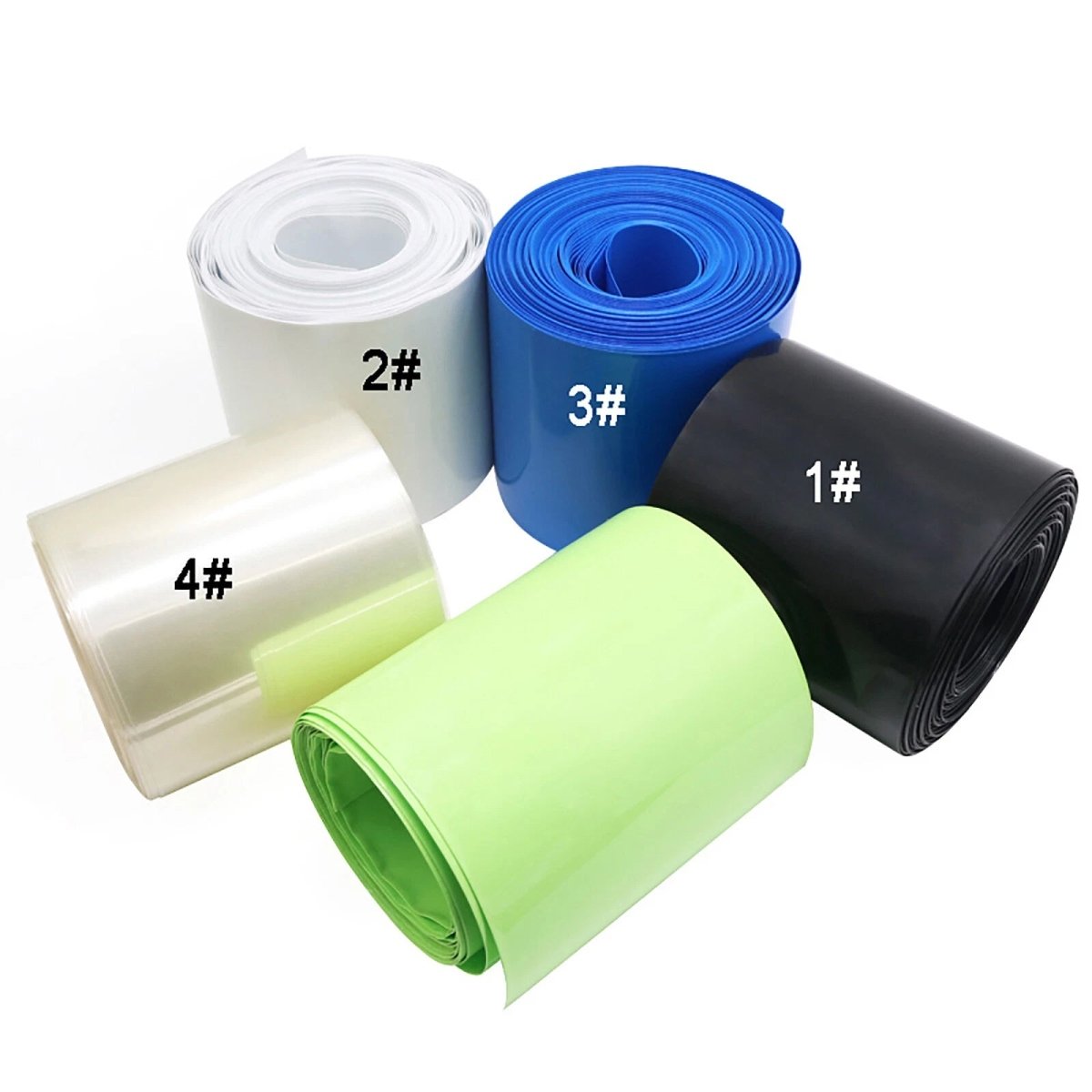PVC Heat Shrink Tubing for RC Battery Packs — 40mm to 180mm Flat Width, 4 Colors - HomeDIYer