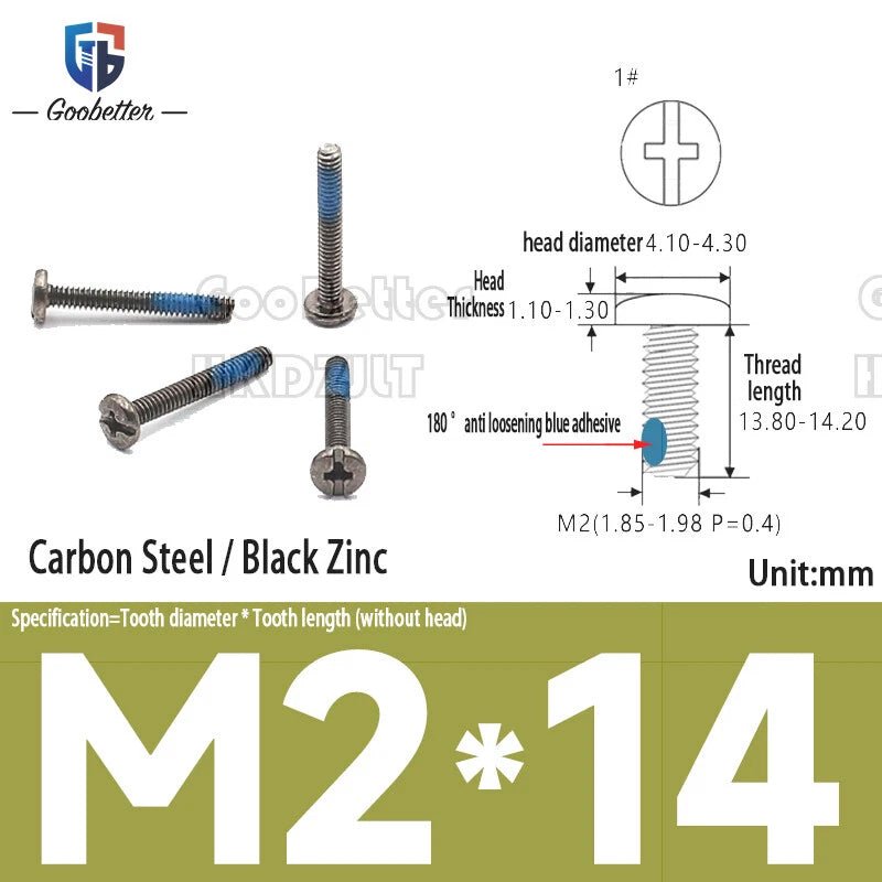 Round Head Machine Screws M2 M2.5 M2.6 | Carbon Steel & Stainless | 100–500 PCS - HomeDIYer