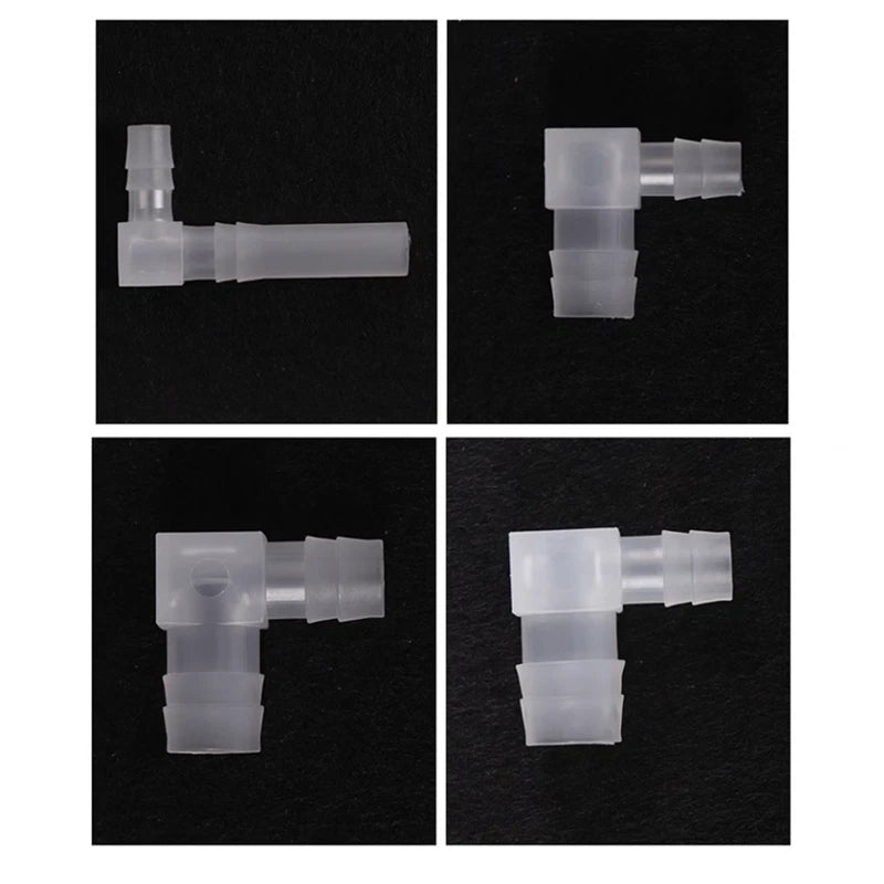 L-Shaped Reducer Elbow Hose Connector — Plastic Tube Fitting for Air & Water Lines
