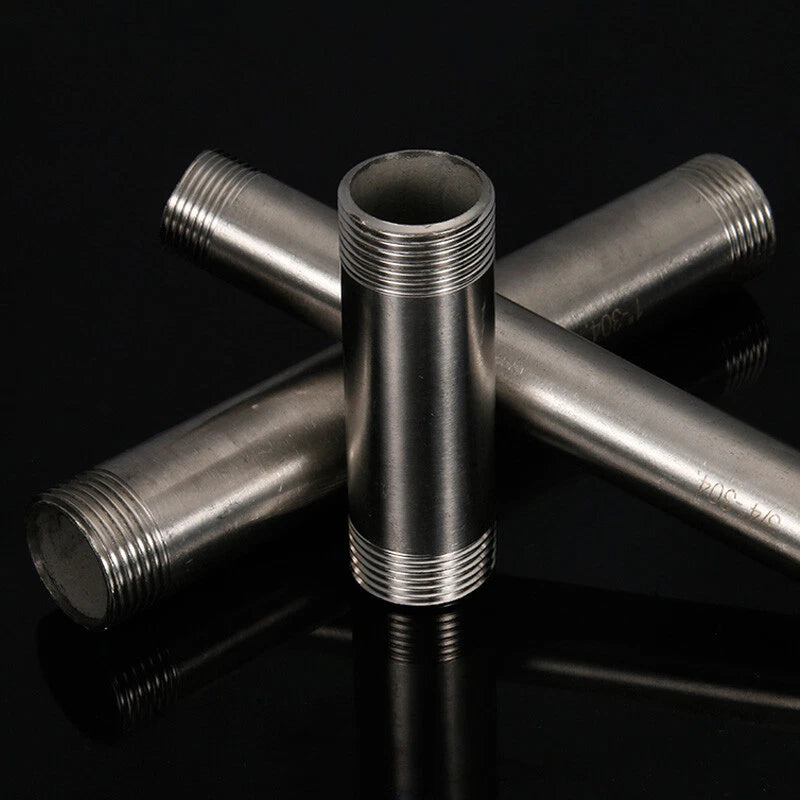 304 Stainless Steel BSP Male Threaded Pipe Nipple | 1/2"-1" | 30-400mm Lengths
