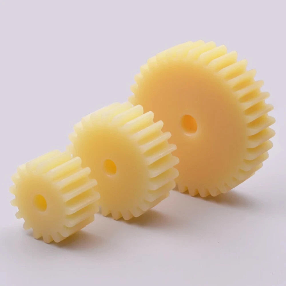 2 Module Plastic Nylon Spur Gear, Cylinder Flat Gears 12~50 Teeth, 6/8/10mm Bore