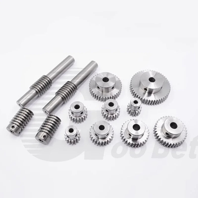 Module 1 Metal Worm Gear Wheel Worm Shaft 15/20/25/30/35/40/50/60 Teeth 45 Steel