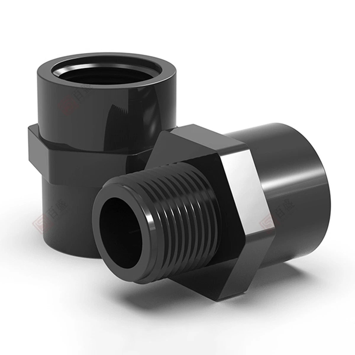 PVC Metric Plumbing Fittings Pipe Straight Threaded Male & Female Connector