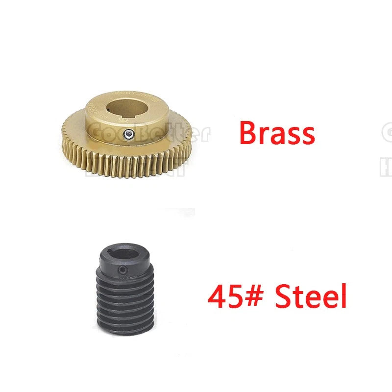 Mod 1.5 Worm Gear Wheel Brass 40 Tooth Worm Shaft 45# Steel Precision Ø 8-20 mm