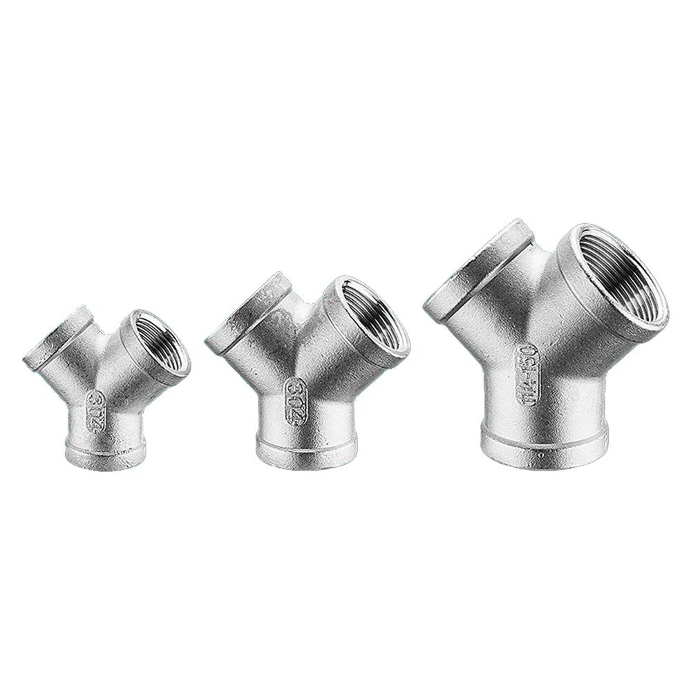 Stainless Steel 304 Female Thread 3-Way Y-Connector Pipe Fitting