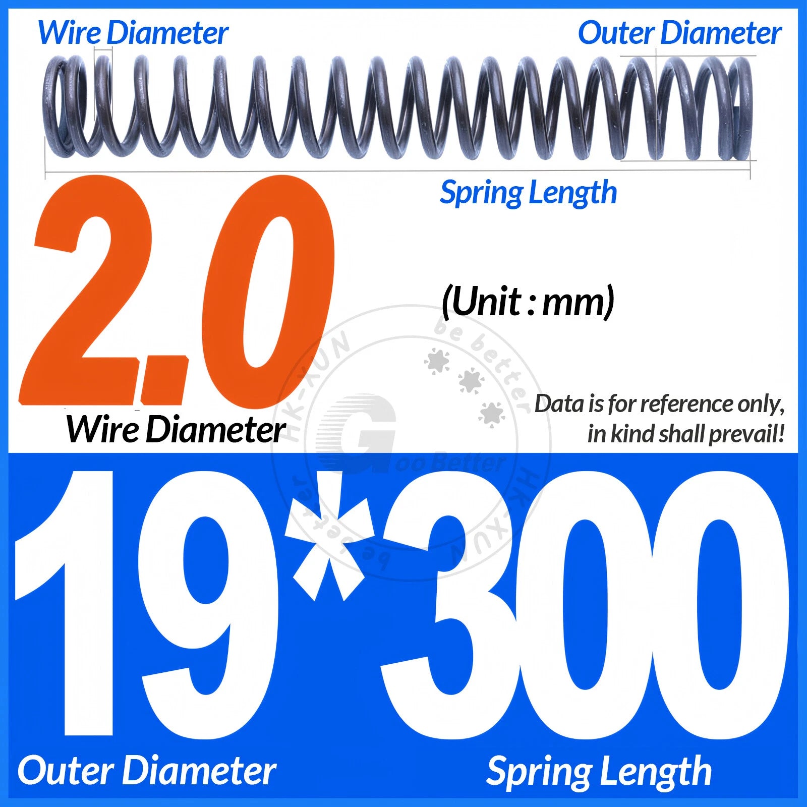 Length 305mm Compression Spring Pressure Springs OD 3-60mm Wire Dia 0.3mm-6.0mm