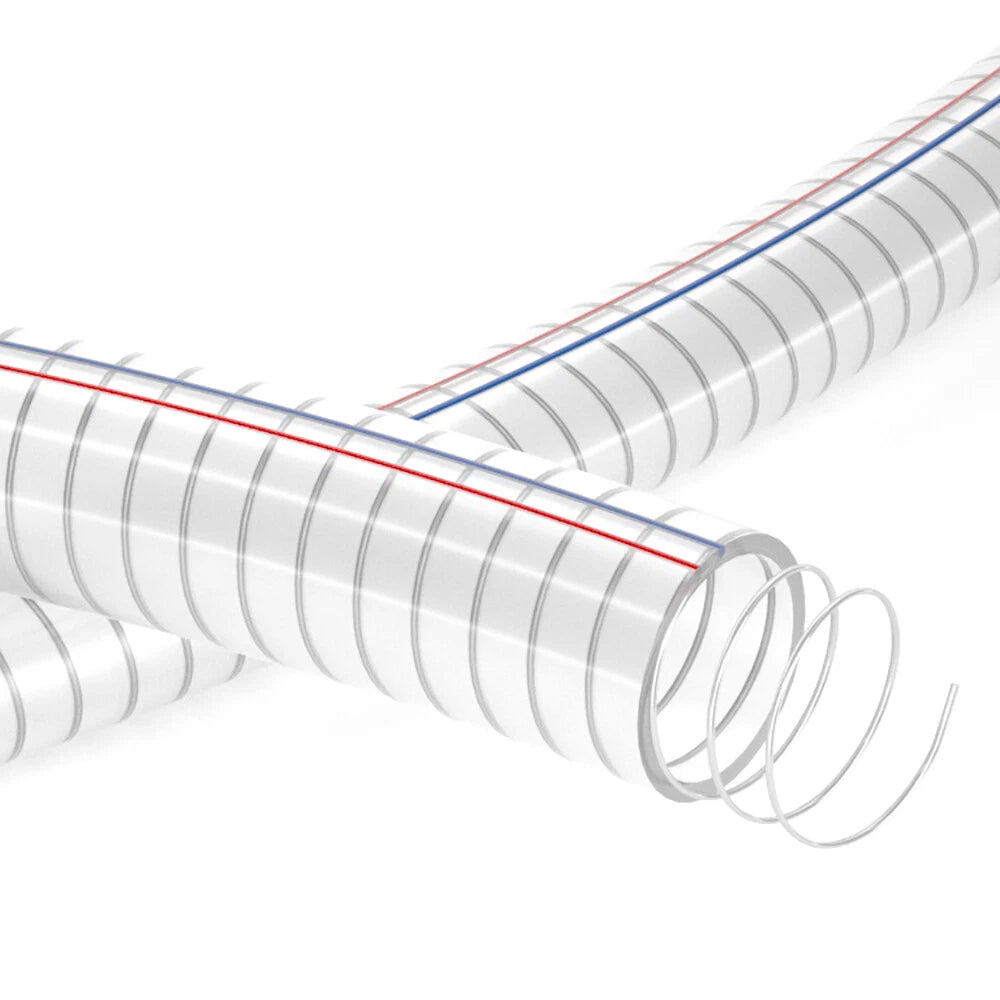 Clear Flexible PVC Hose Pipe with Braided Steel Wire Reinforcement — Fuel & Fluid Transfer