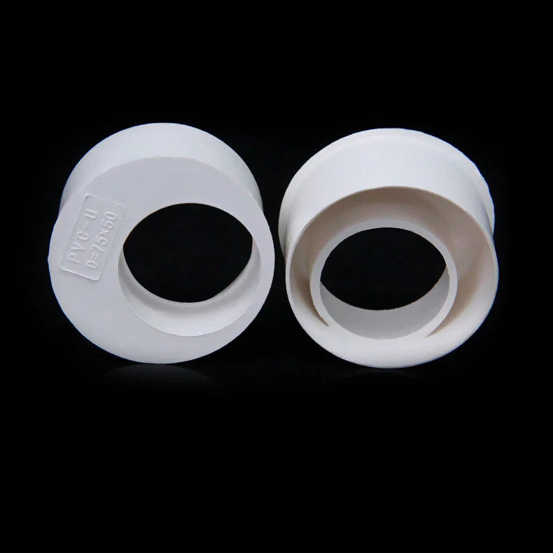 PVC Pipe Eccentric Reducing Bushing Fittings Connector Joints ID 50-160mm White