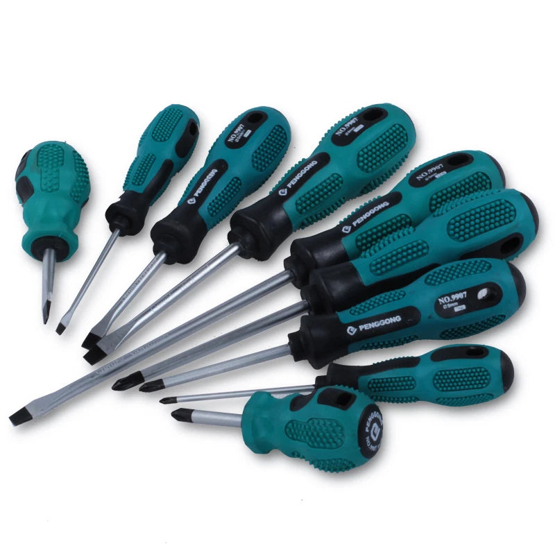 Shank L38-300mm Premium Magnetic Screwdriver Set Cross-Head Flat Heads Precision