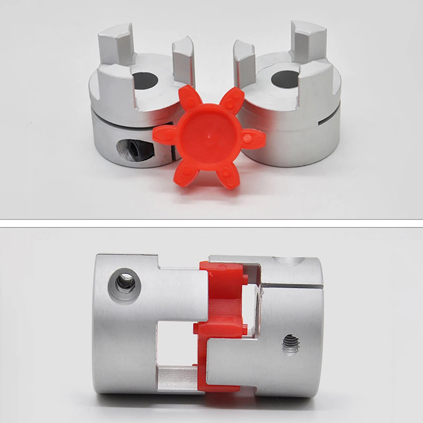 35mm CNC Flexible Shaft Coupling Spider Splined Jaw Plum Coupler Pumps Motor Alu