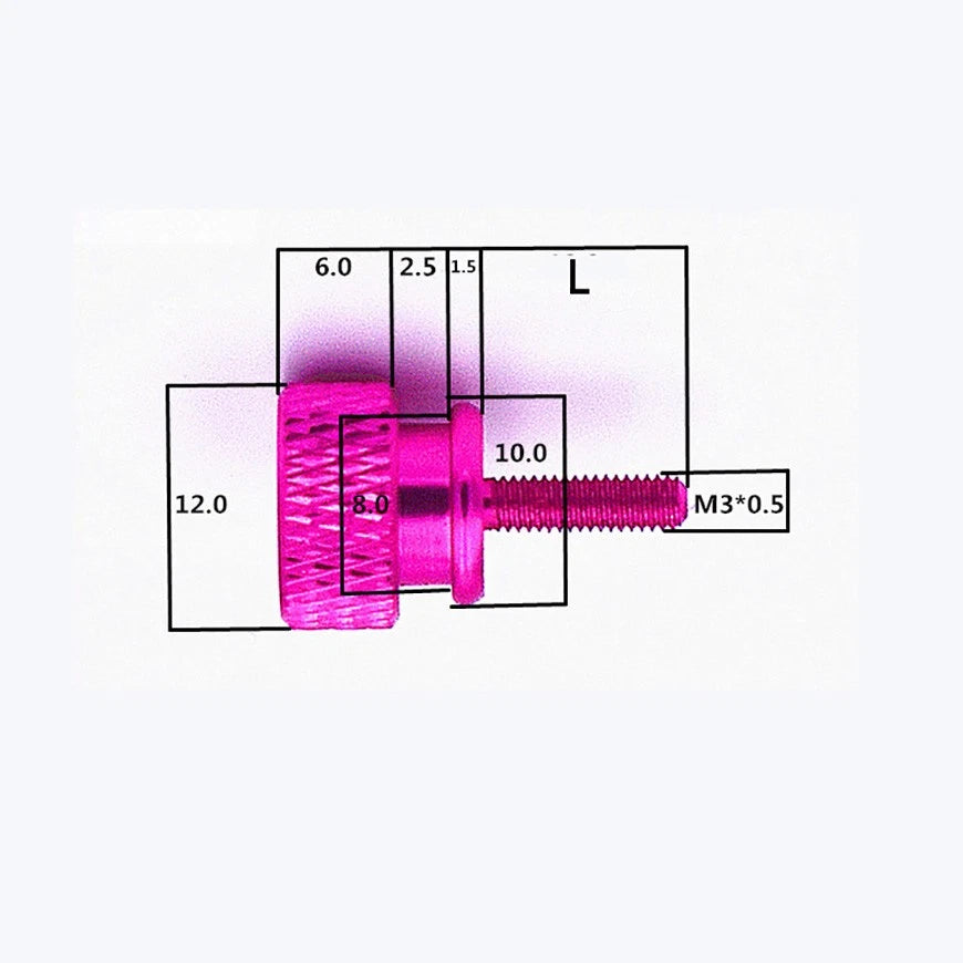M3*5/7/10/12/16mm Aluminium Anodised Knurled Thumb Screws Hand Grip Knob Bolt