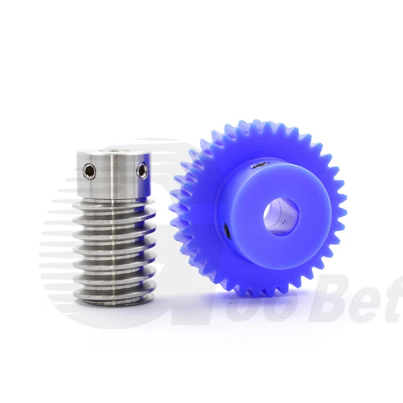Module 1 Steel Worm Shaft Plastic Worm Gear Wheel 15 - 80 Tooth Nylon Precision