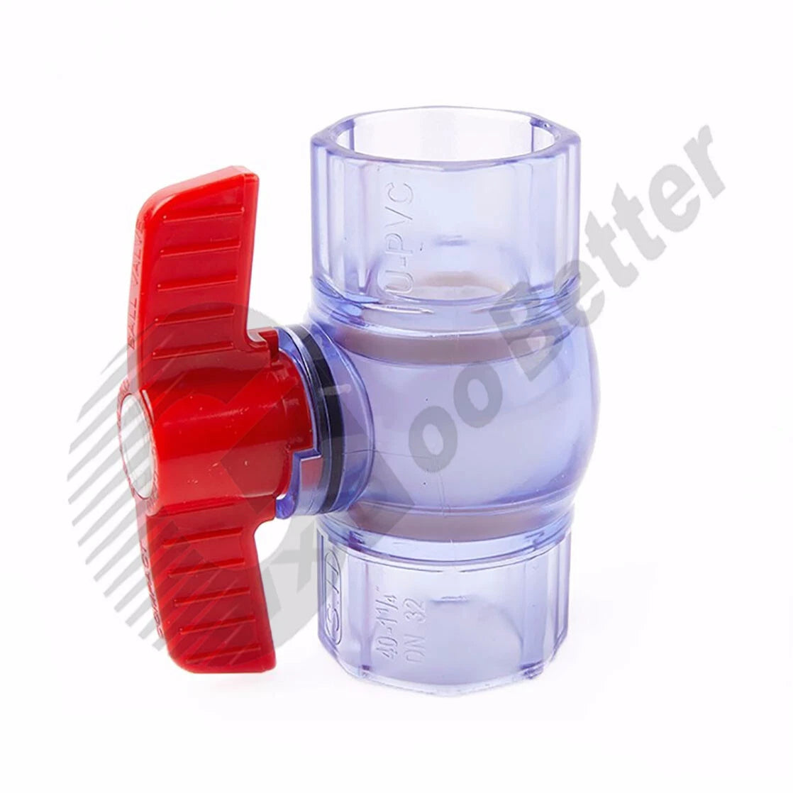 UPVC Ball Valves Clear Φ20mm Φ25mm~Φ63mm UPVC Plumbing Fittings On Off Valves