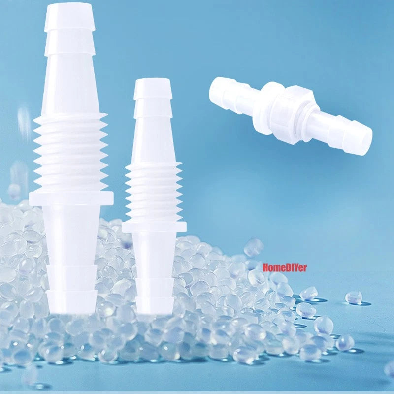 Plastic Barbed Hose Reducer Connector — Straight Thread Joiner for Air & Water Tube