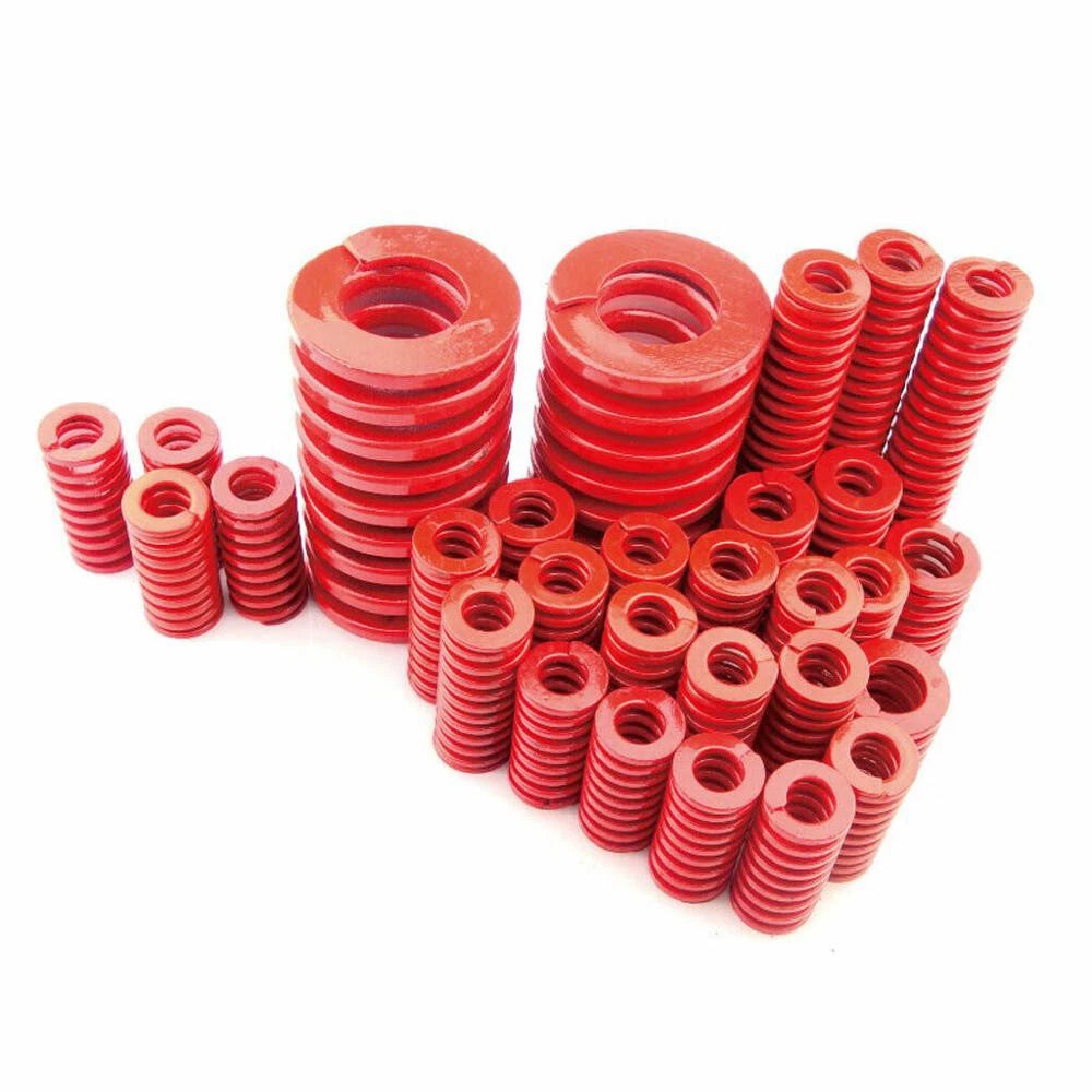 Medium Load Red Mould Compression Die Spring 8mm-50mm Outer Dia 20mm-300mm Long
