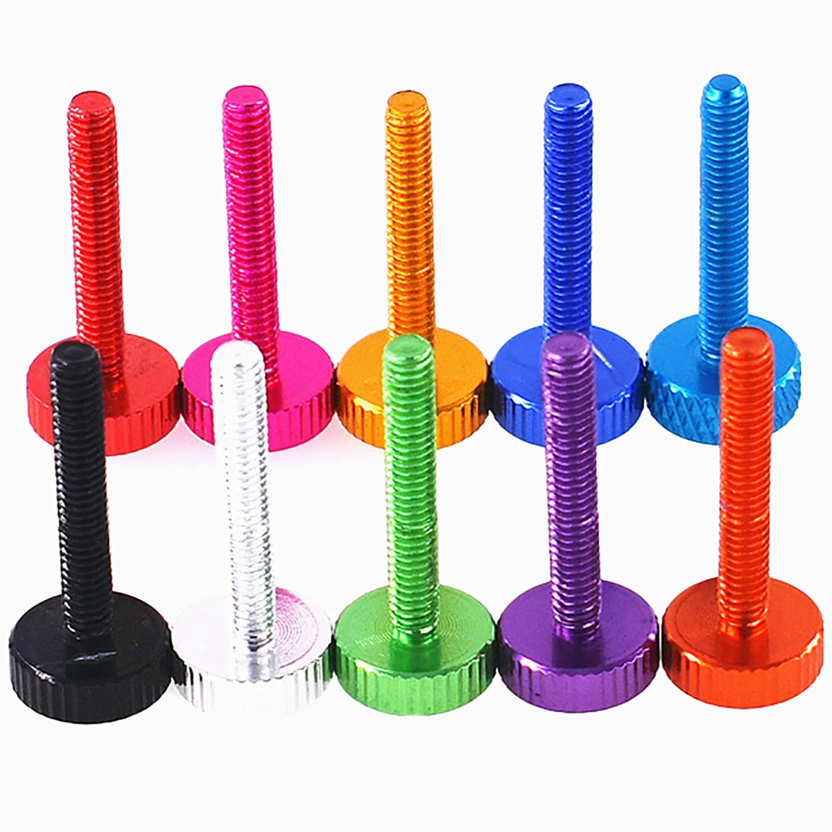 Colorful Thumb Knurled Screws M2.5 M2.6 M4 — Hand Tighten Knob Bolts