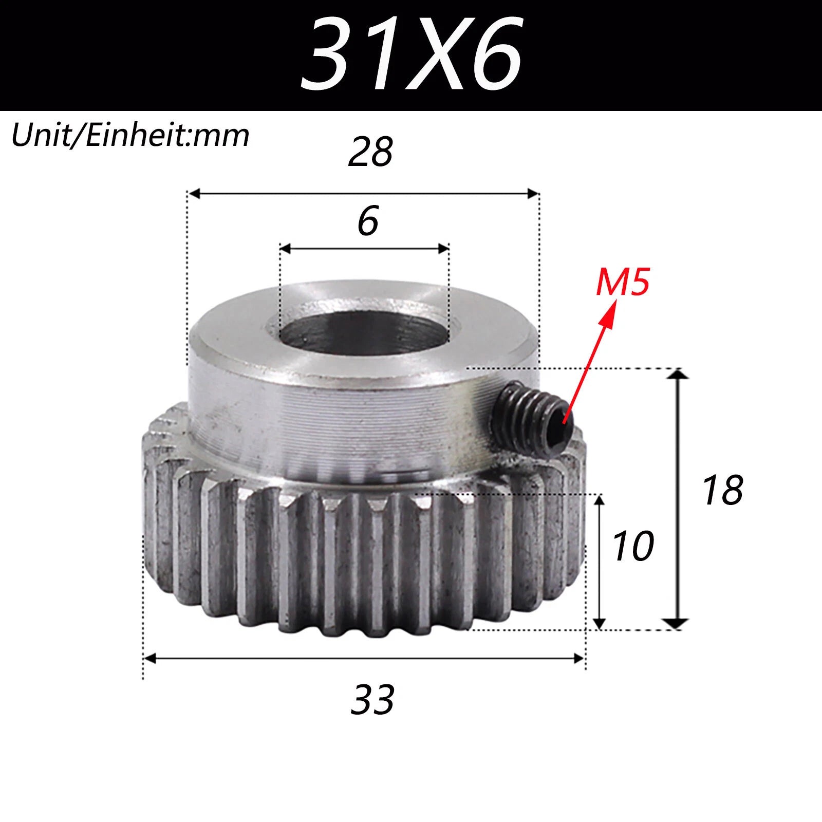 1 Mod Spur Gear Pinion C45 Steel Gear Motor Gear with Steps 30T-125T Bore 6-15mm