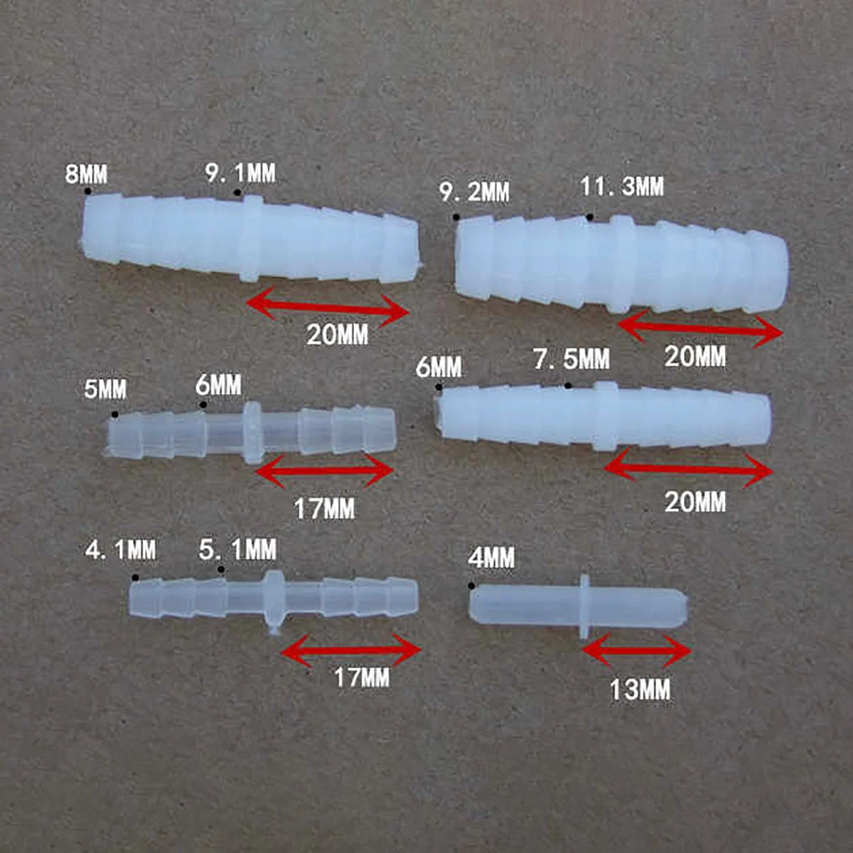 Straight 2-32mm Joiner Tubing Plastic Barbed Connector Pipe Hose Air Fuel Water