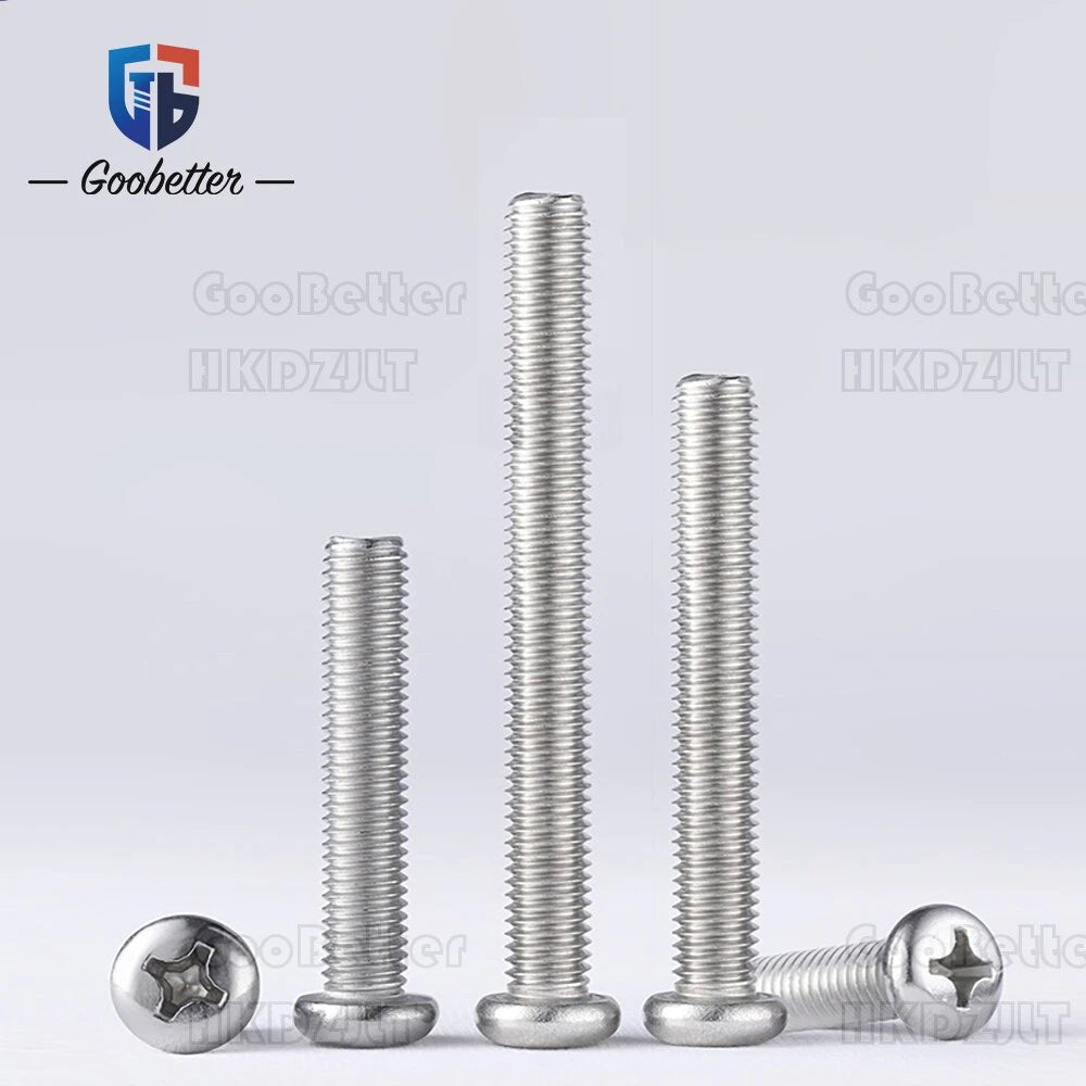 M2–M8 A4 Stainless Steel Phillips Pan Head Machine Screws – Marine Grade 316, 3–100mm Lengths - HomeDIYer