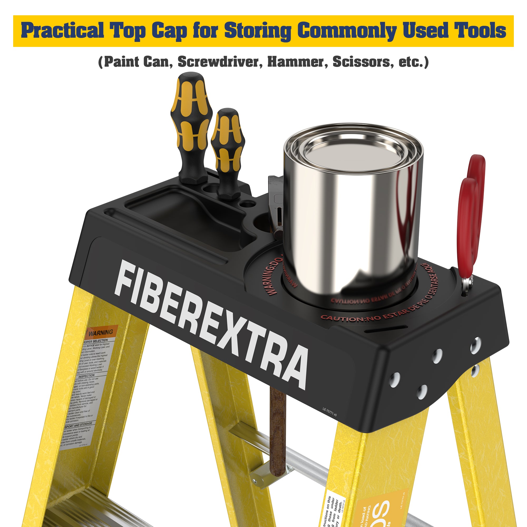 Fiberglass Step Ladder 6-Step 300LBS Yellow