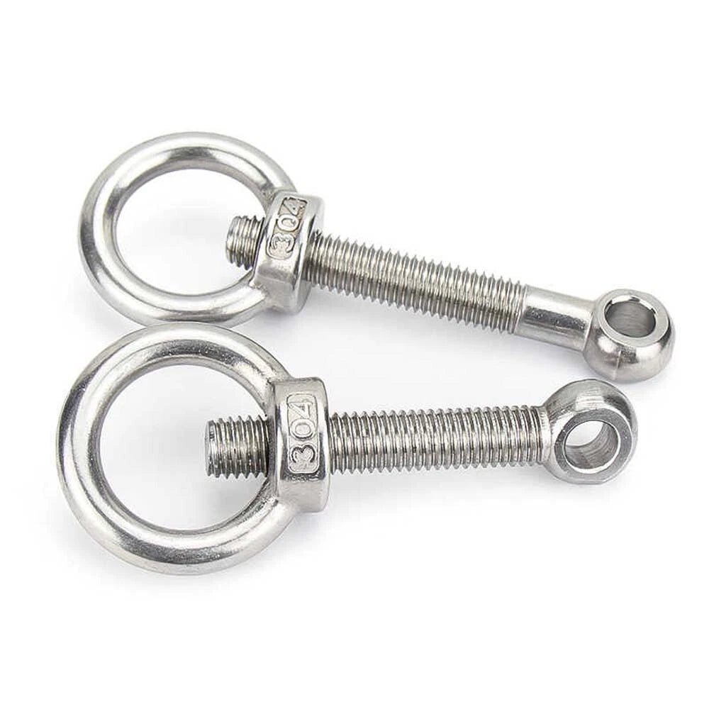 A2 Stainless Steel Eye Bolts with Nut — M5 M6 M8 M10 M12 Threaded Ring Screws - HomeDIYer