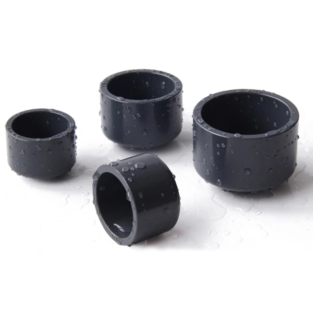 PVC Cap End Caps Plug Blanking 20~900mm Dark Grey Adhesive Drain Pipe Fittings