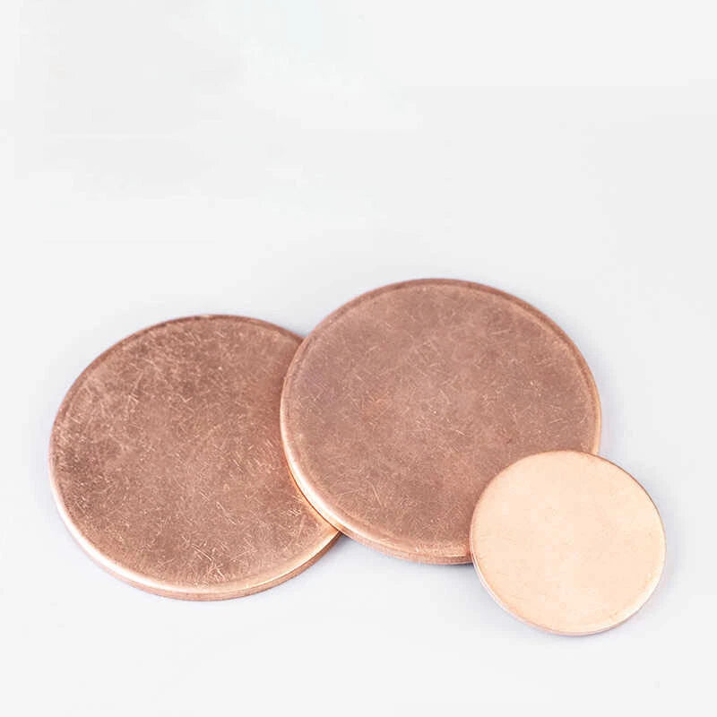 Brass/Red Copper Solids Discs Blanks Metal Round Sheets Thick0.3-6mm Dia 10-80mm