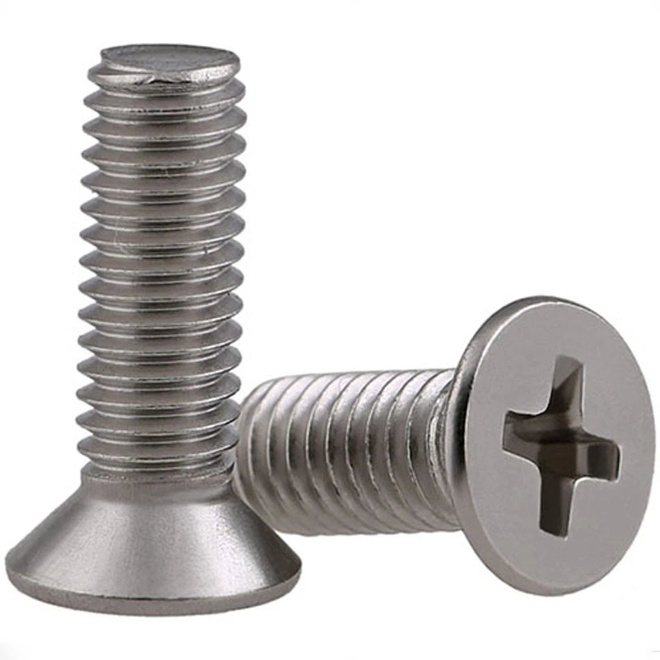 A2 Stainless Steel Phillips Countersunk Flat Head Machine Screws M3 GB/T 819 — 4mm to 80mm, Variable Pack Quantities