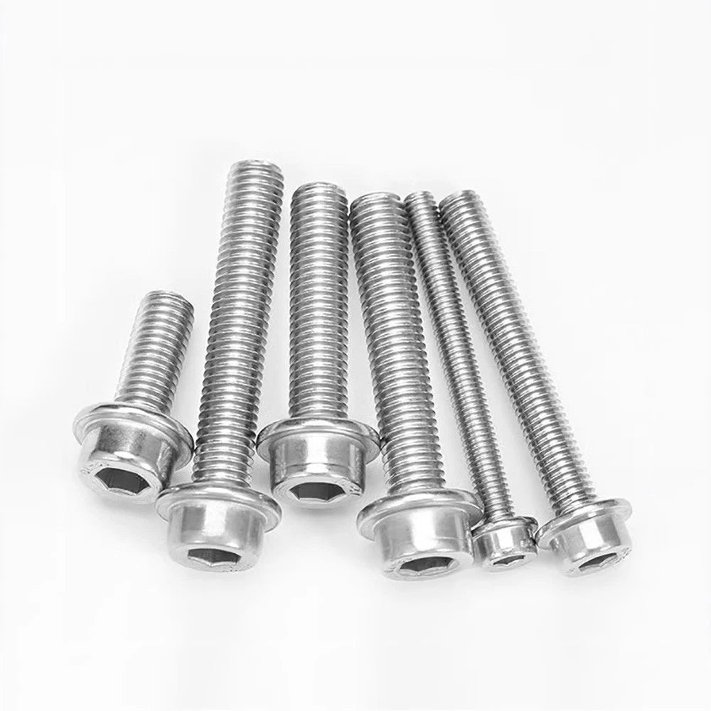 M5–M12 Flange Cap Head Hex Socket Screws – 304 Stainless Steel, Fully Threaded (8–60mm)