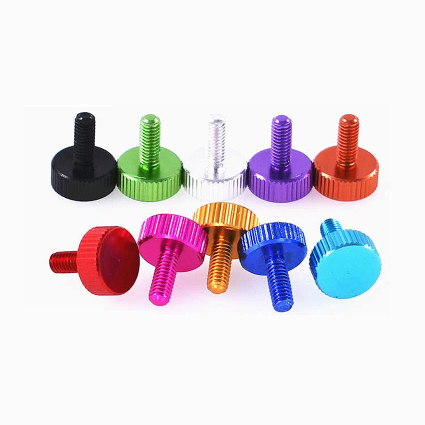 Aluminium Alloy Knurled Thumb Screws M4x8/10/12mm Hand Grip Knob Bolts Colourful