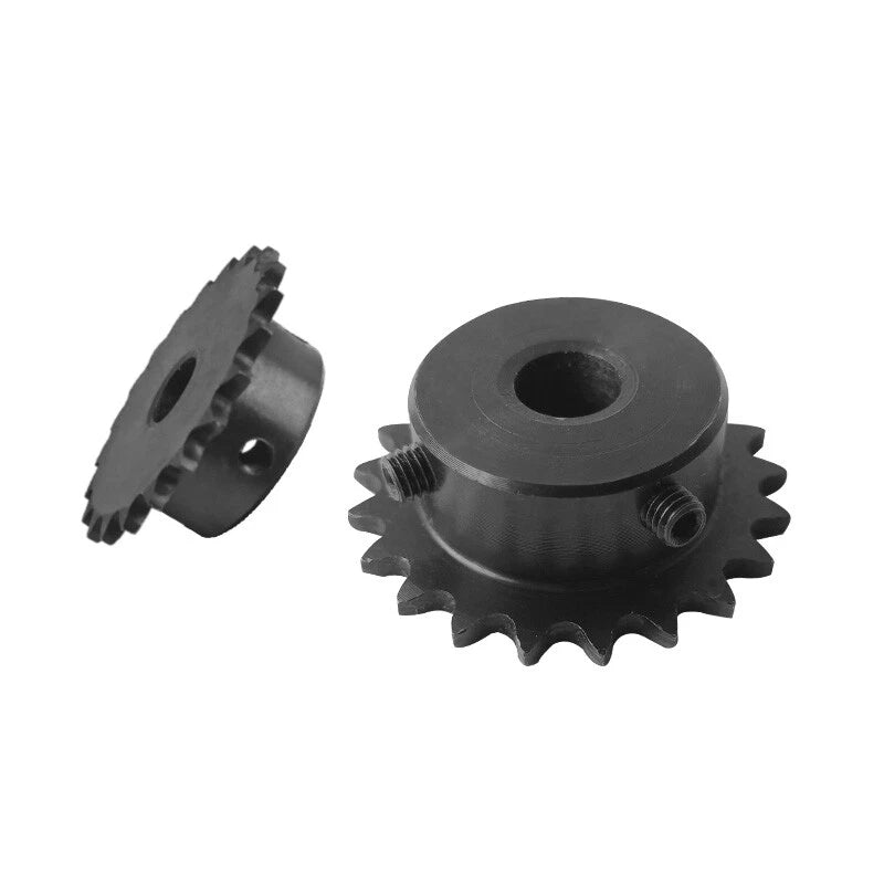 Black 45# Steel Roller Chain Drive Sprocket Gear 1/4 inch 9-14 Teeth with Steps