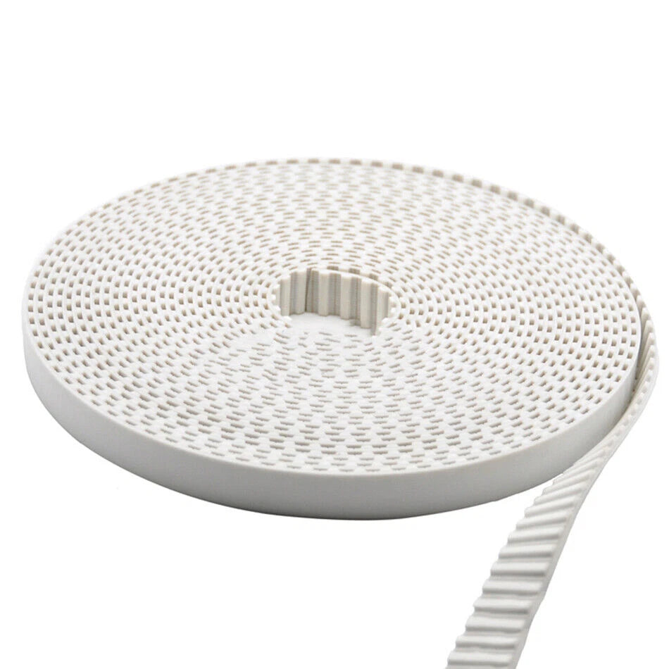 White PU Open-End Timing Belt — 2GT HTD S L H XL MXL | 3D Printer & CNC | 6–40mm Wide