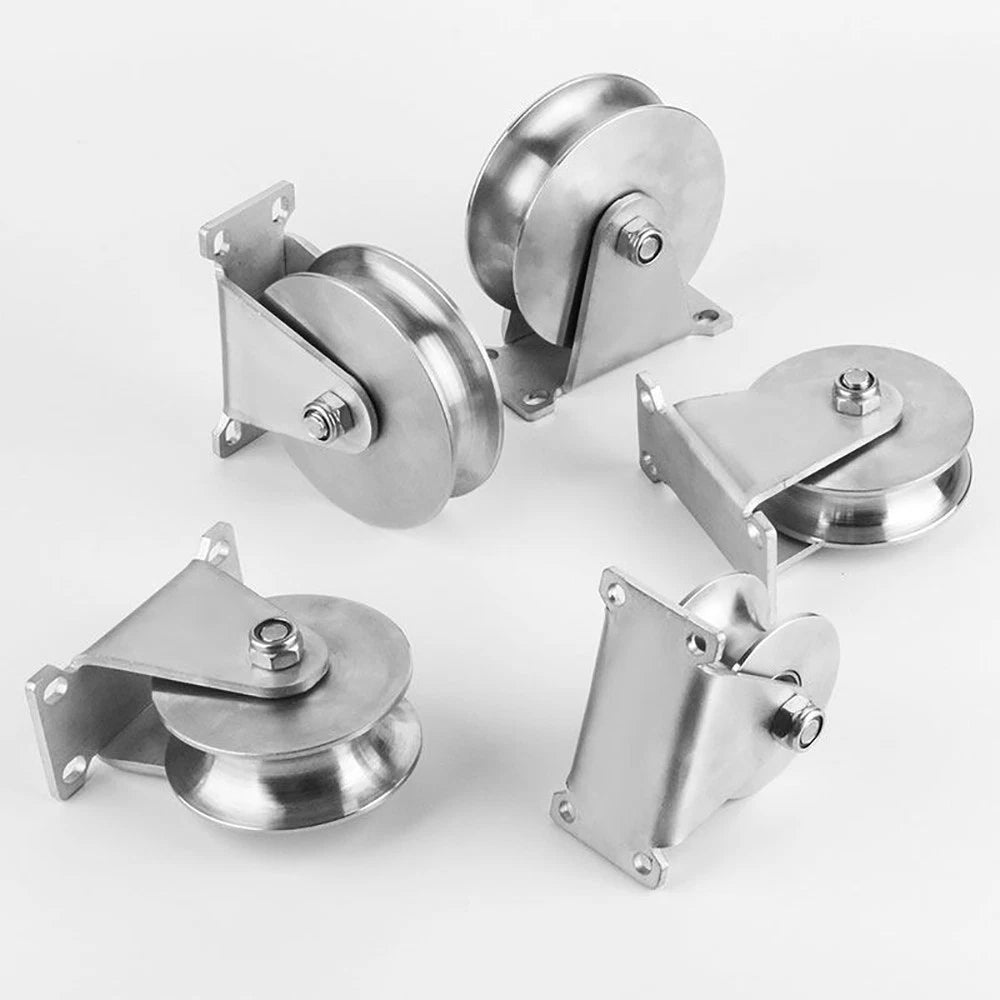 Stainless Steel Pulley U V H Groove Shape Roller Wheels Idler Pulley Wheel Large