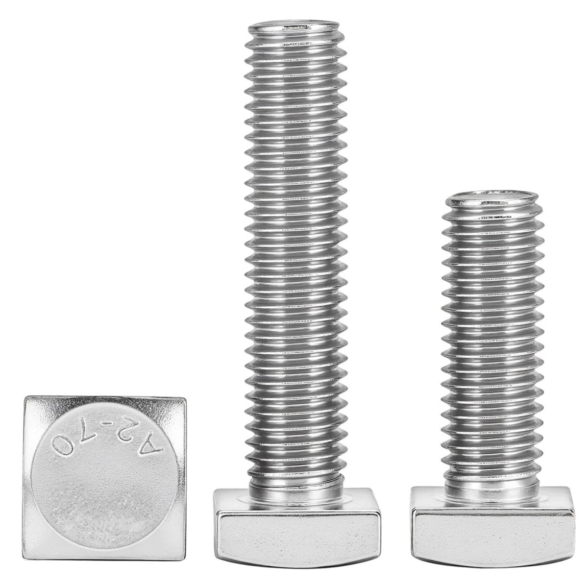 M8 M10 M12 Square Head Bolts Full Threaded 304 Stainless Steel 12–100mm - HomeDIYer