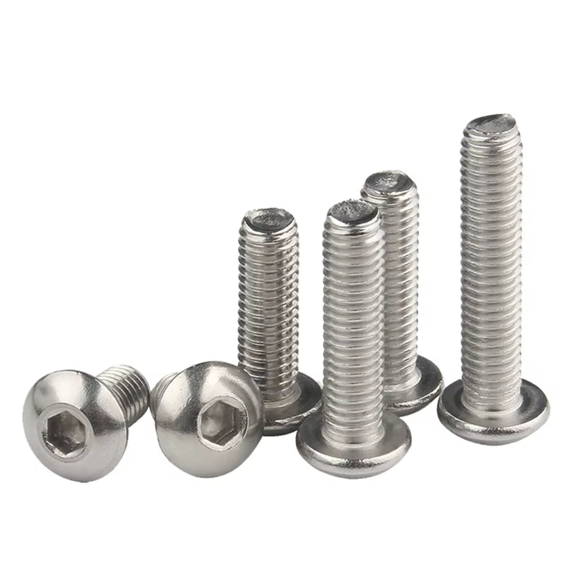 10Pcs 304 Stainless Steel Hexagon Hex Socket Button Head Screw Bolts M3 M4 M5 - HomeDIYer