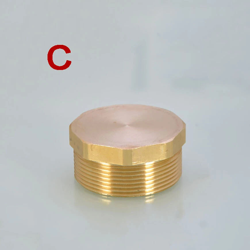 Brass Octagonal Blanking Plug — Male & Female Pipe End Cap | 1-1/4" 1-1/2" 2"