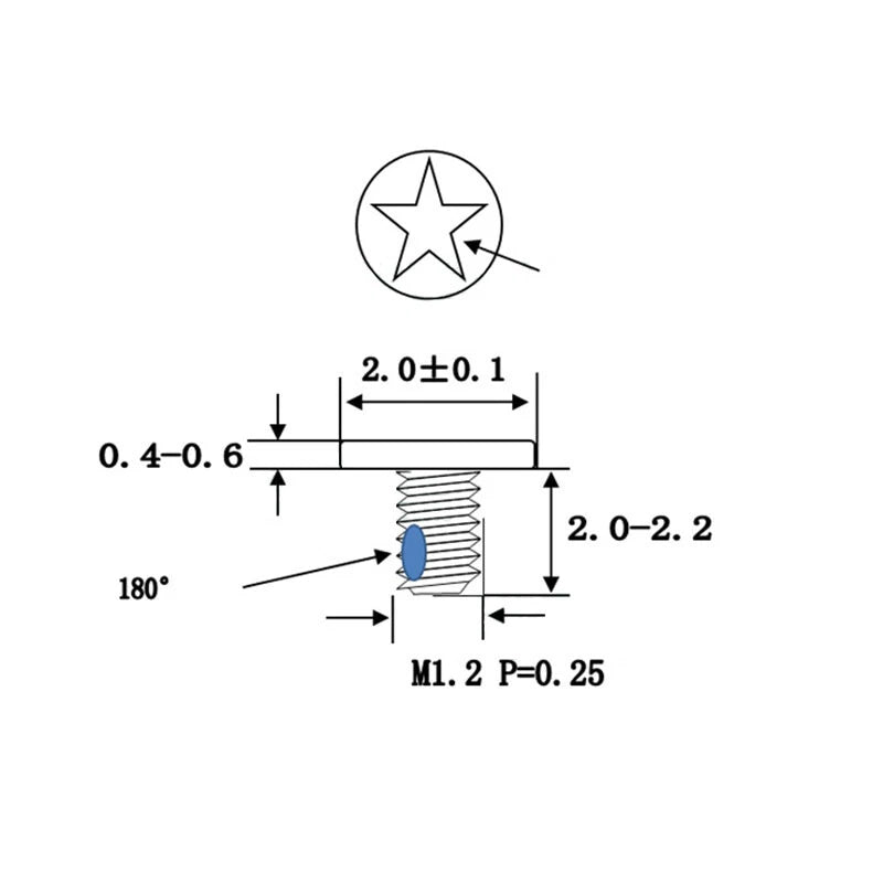 M1 M1.2 Stainless Steel Five - Star Pentalobe Machine Screws — Micro Threaded Fasteners - HomeDIYer
