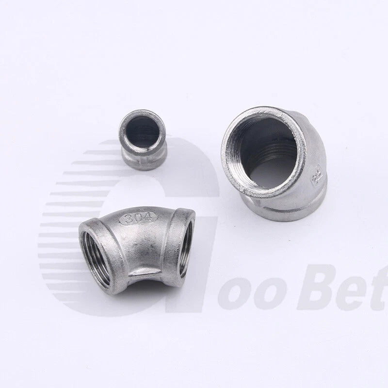 Stainless Steel 45° Elbow BSP Female Threaded Pipe Fitting — 304 SS, 1/8" to 2" (DN6–DN50)