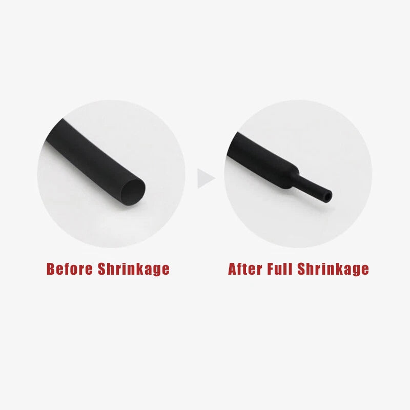 3:1 Heat Shrink Tubing Without Adhesive — Φ1.5mm to Φ6mm, 6 Colors