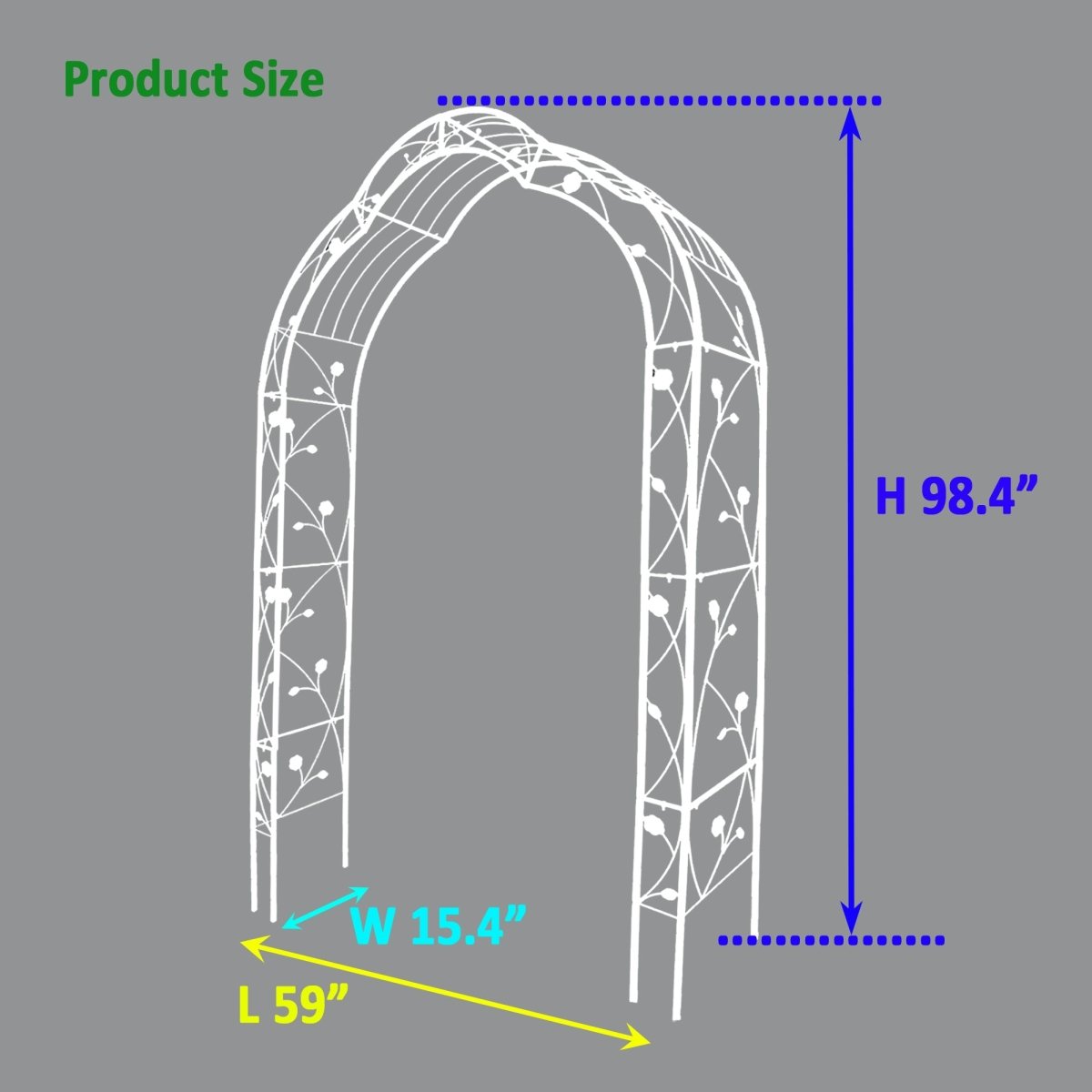 Metal Garden Arch Assemble Freely with 8 Styles Garden Arbor Trellis Climbing Plants Support Rose Arch Outdoor Arch Wedding Arch Party Events Archway Cream White - HomeDIYer