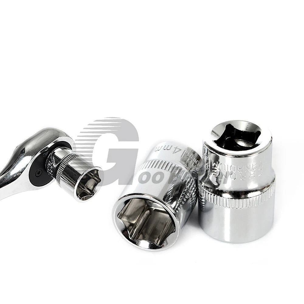 3/8" 6mm-24mm Hex Socket Drive Screwdriver Drill Set Ratchet Wrench Adapter Rod