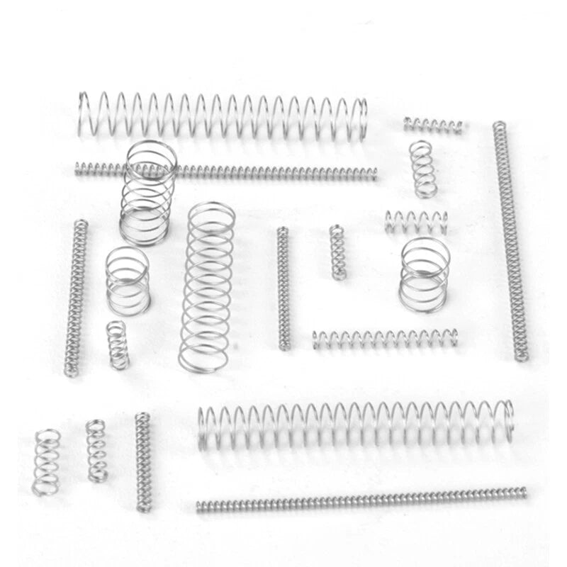 10Pcs Spring Steel Compression Pressure Springs 0.3mm Wire Diameter OD 4.5mm-8mm
