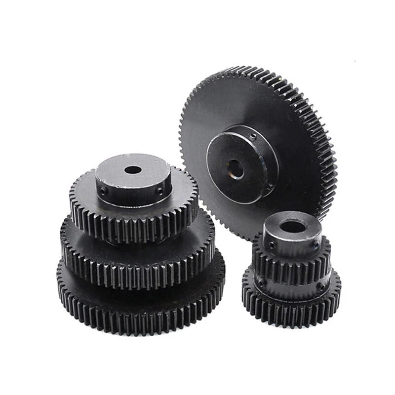 1.5 Mod 80 Teeth Spur Gears Transmission Gear With Step 45# Steel Blackening