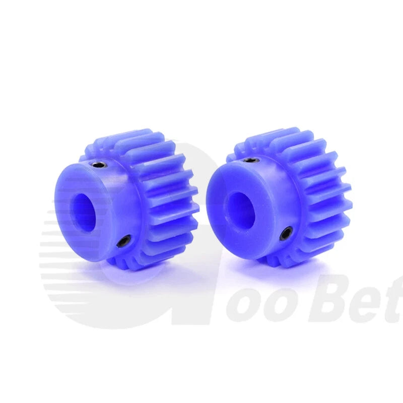 Nylon Mod 2 Spur Gear 12-30 Tooth with Step Pinion Motor Gear Bore 8mm-25mm Blue