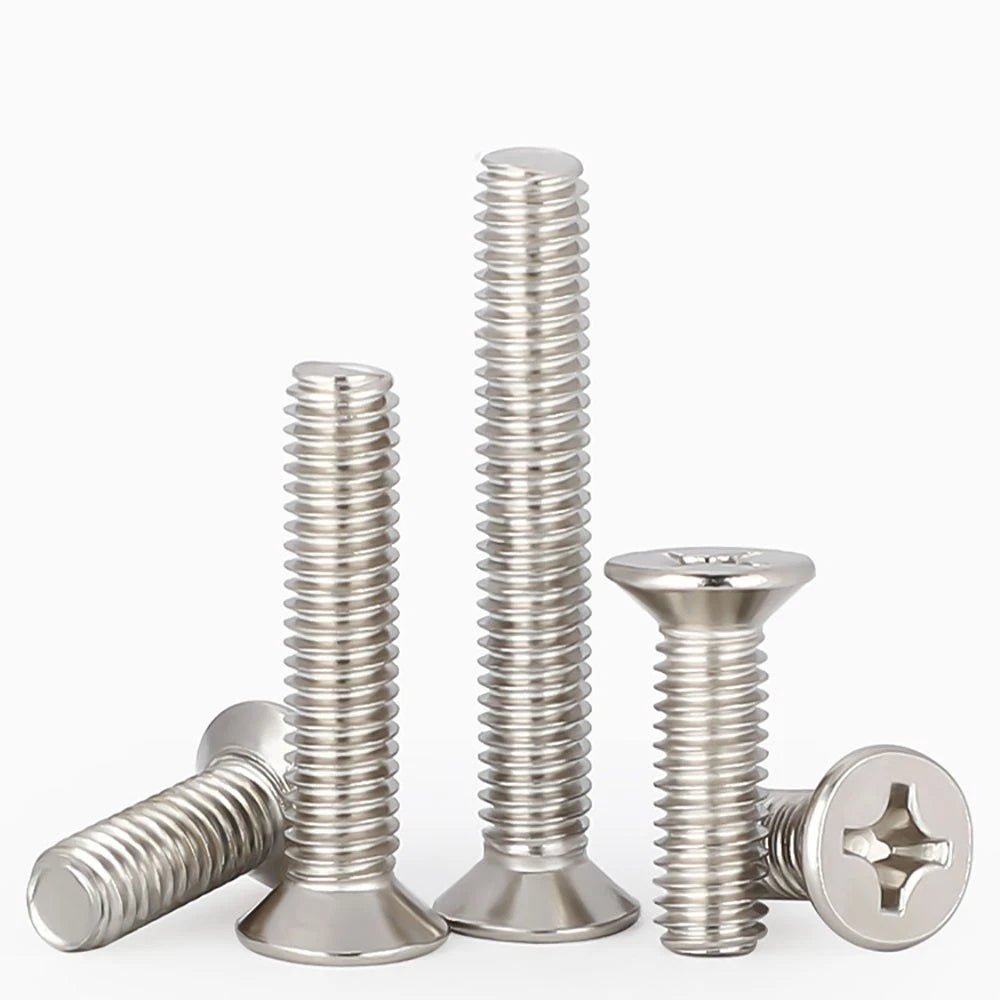 M1.2–M4 Countersunk Phillips Machine Screws | Nickel Plated Steel | Flat Head Bolts - HomeDIYer