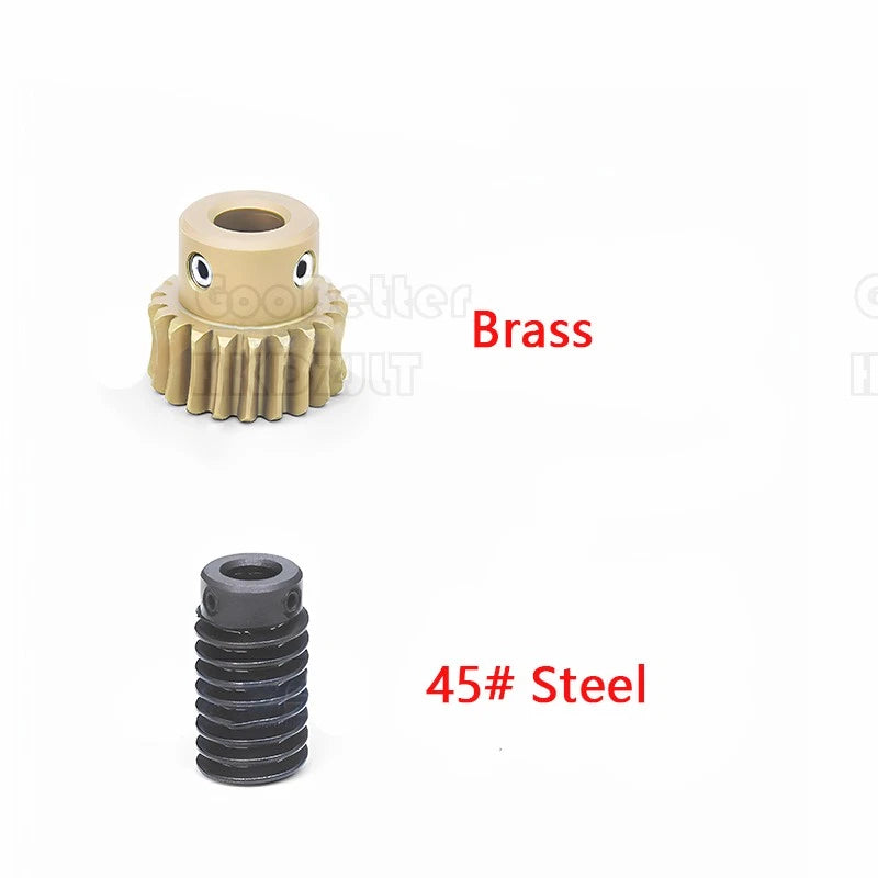 Mod 1.5 Worm Gear Wheel Brass 25 Tooth Worm Shaft 45# Steel Precision Ø 8-17 mm
