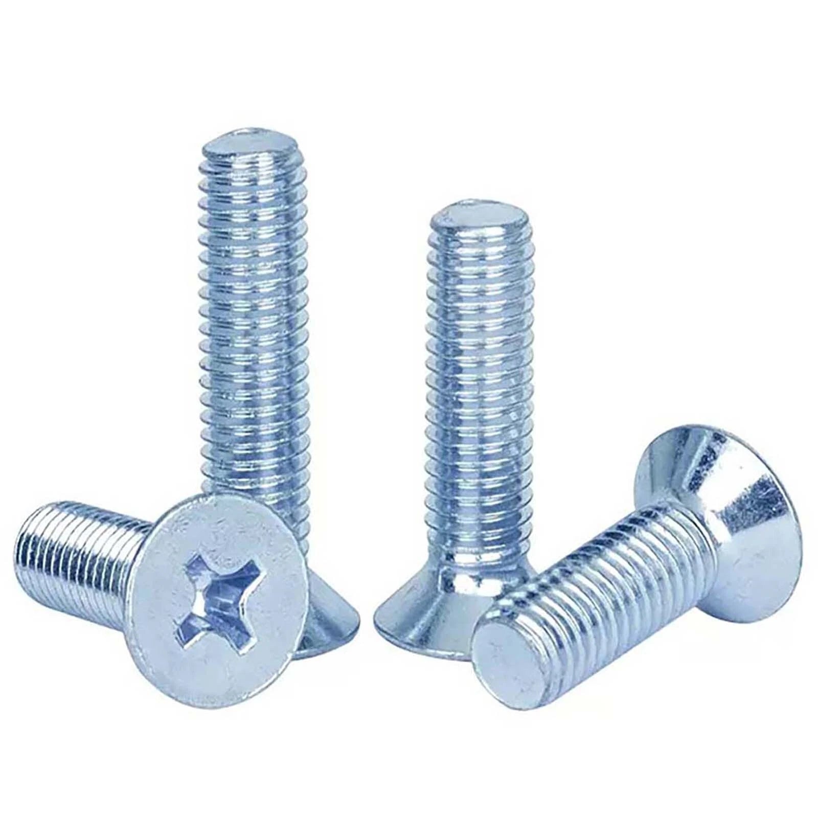 M3–M12 Zinc Plated Phillips Countersunk Machine Screws DIN 965 | Flat Head Bolts