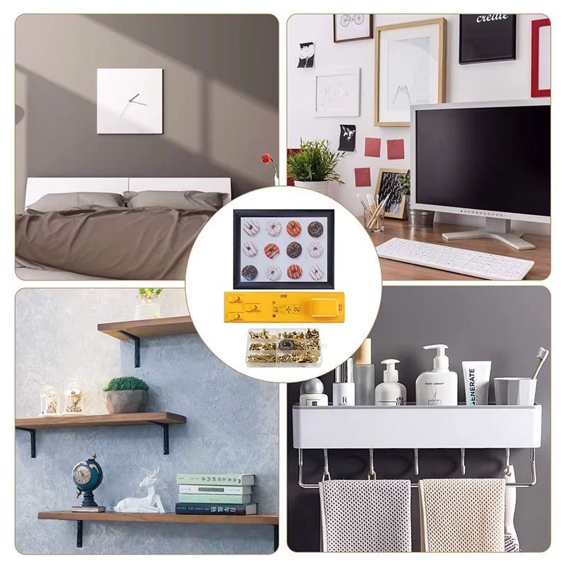 250 Pcs Heavy Duty Picture Hangers Hanging Kit with Level Frame Include Hooks Nails Hanging Wire D Ring Triangular R - HomeDIYer