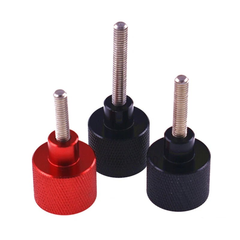 M3 Knurled Thumb Screws — Aluminum Handle + Stainless Steel Thread Rod, 5–60mm, Black & Red - HomeDIYer